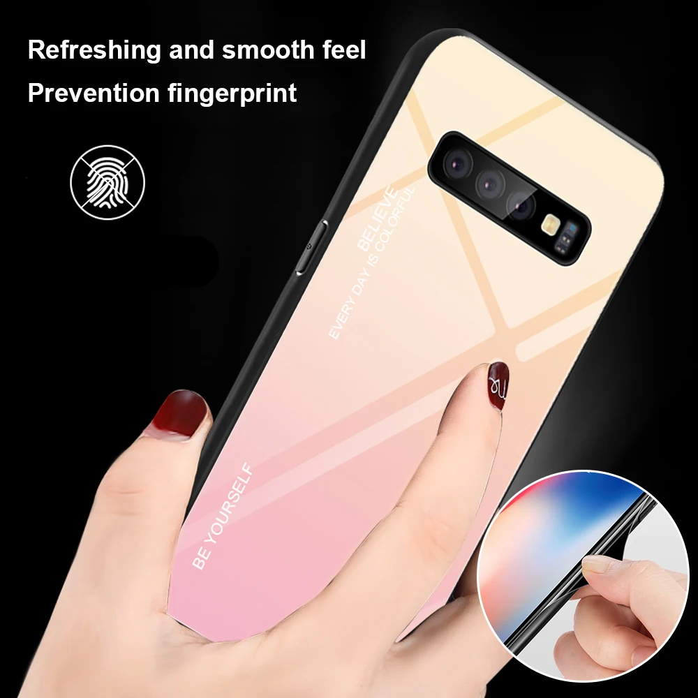 Градиентный чехол для телефона Samsung Galaxy S10 Plus, чехол из закаленного стекла для Samsung S10e S10 e S 10 e S10Plus, чехол-сумка