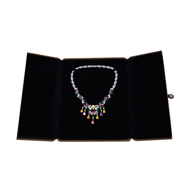 Long Plush Ring Box Velvet Jewelry Packaging Box Hot Selling  case with Logo Custom Necklace Gift Boxes