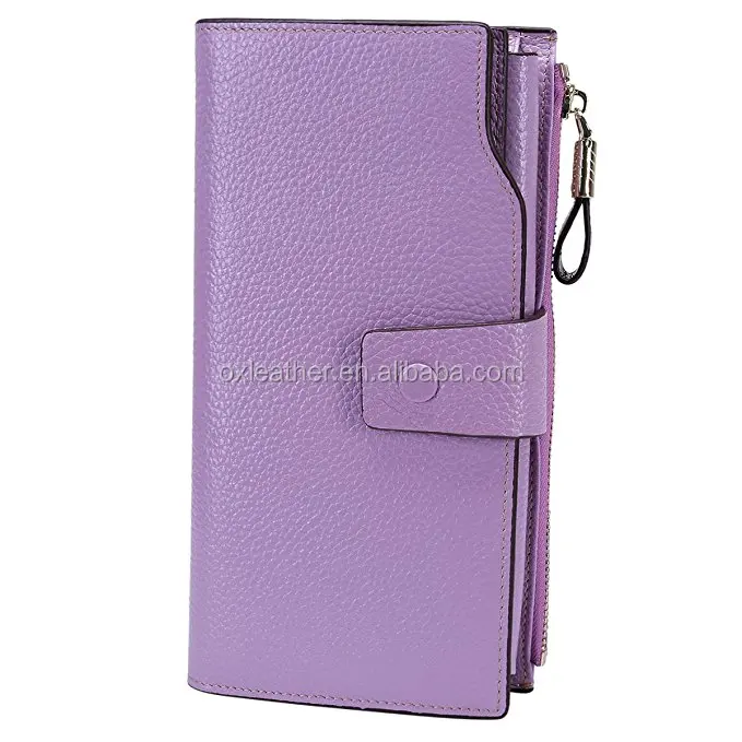 Женские блокировки радиочастотной идентификации большая емкость роскошный бумажник с восковым покрытием из мужской Кожаный клатч кошелек держатель для карт Сумочка