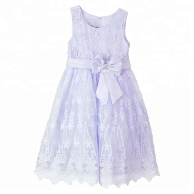 Милое розовое платье на молнии с кружевной вышивкой и поясом-бабочкой для девочек