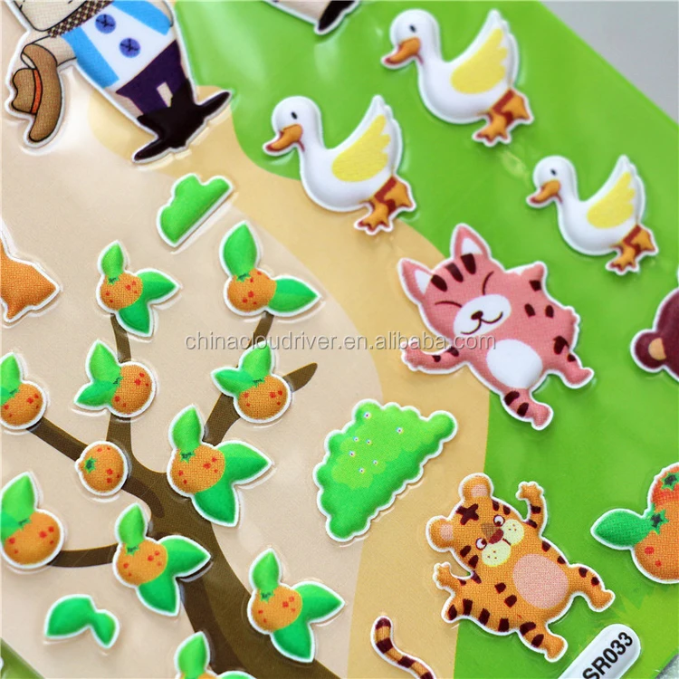 Wholesale Custom  Cute Gril dress up puffy sticker 3D foam waterproof PVC Adhesive Puffy Sticker For Promotion