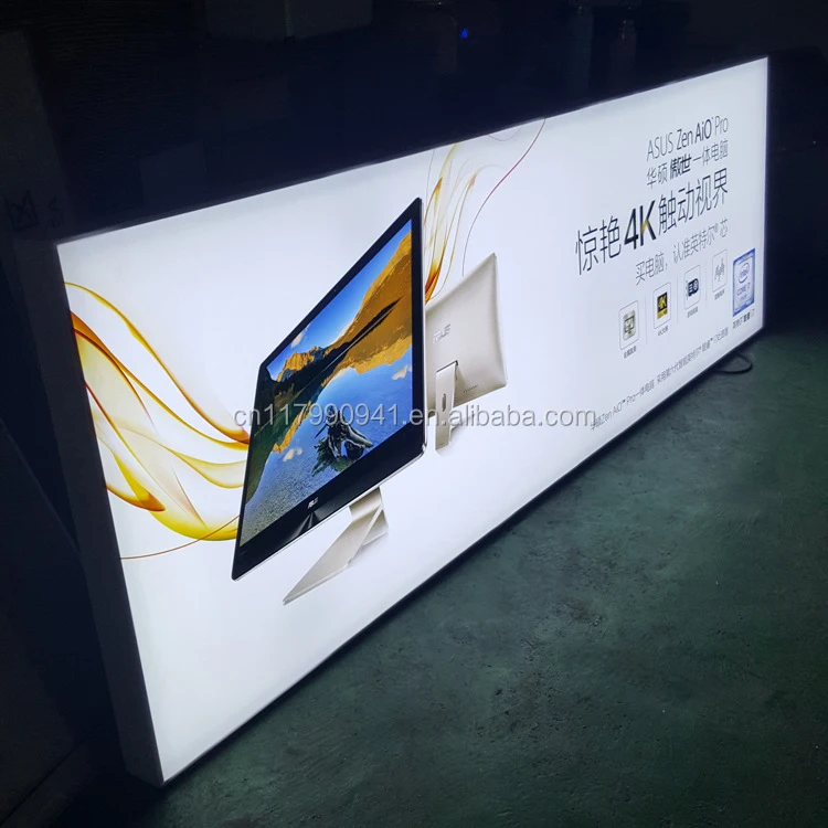 Indoor Custom advertising Aluminum LED Frameless poster Light Box Shop Sign Board