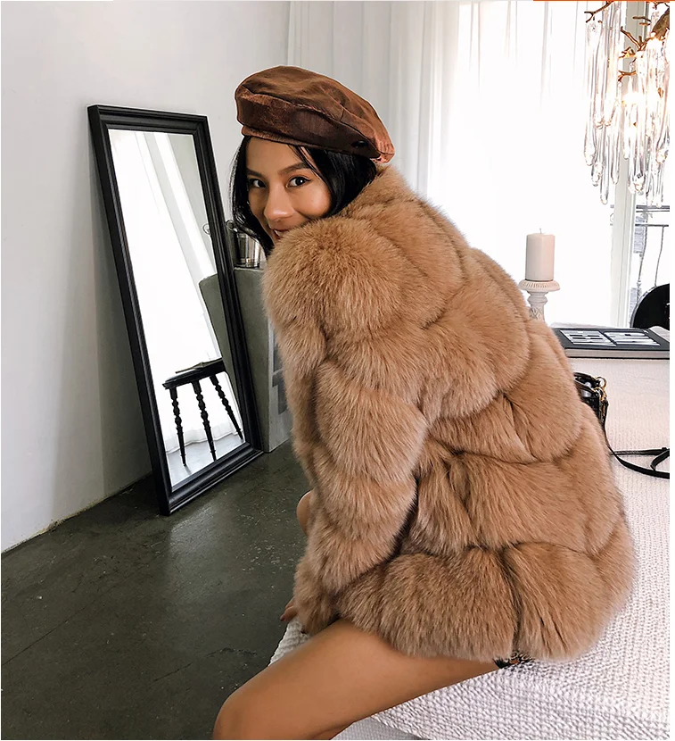 Top quality best price winter ladies real fox fur coat made in China