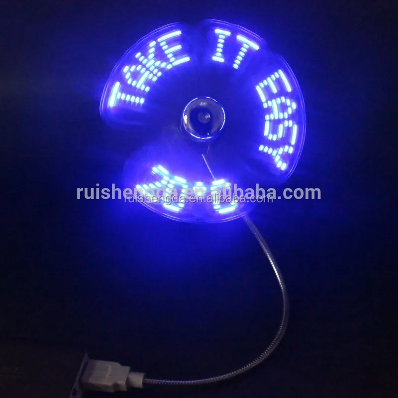 Creative temperature gift usb LED text messaging and temperature fan