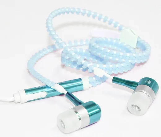 
Christ gift In-Ear Metal Zipper Earphone 3.5mm Wired with Microphone Light Luminous Glowing in the dark Headset 