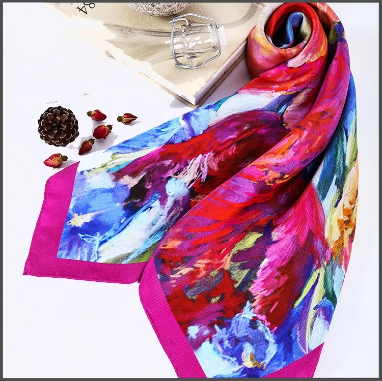 Custom Printing Magnetic Silk Scarf For Dropshipping