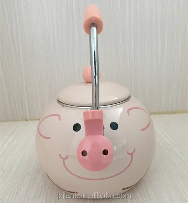 
Cute Piggy Style Kettle Enamel Kettle Whistling Kettle High Quality 
