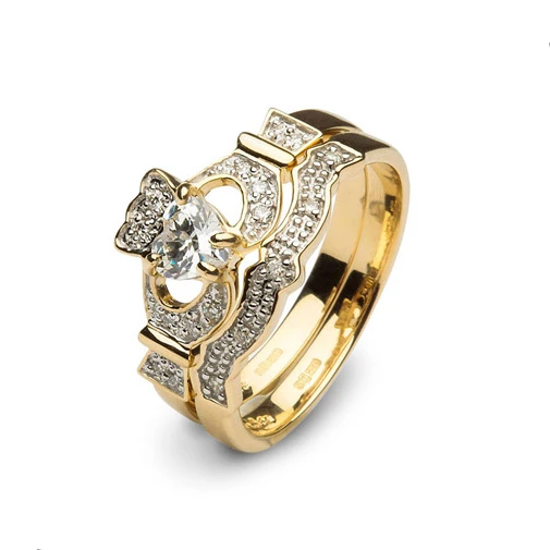 China Supplier 925 Silver lover claddagh ring sets