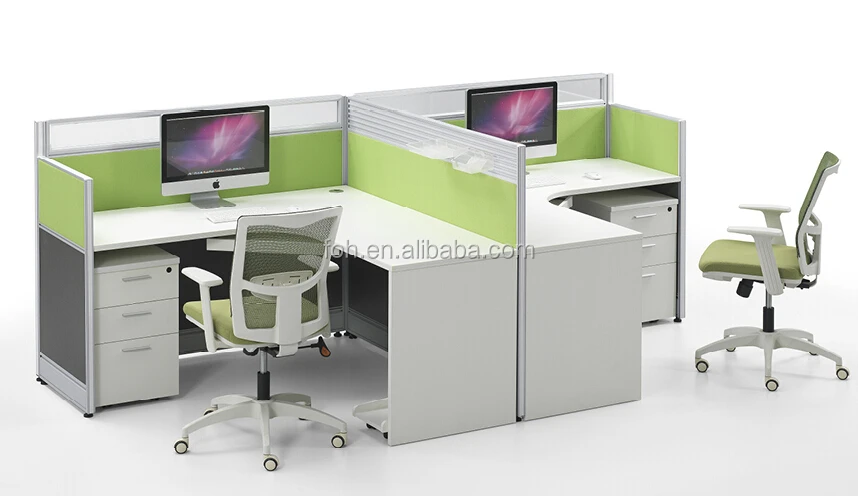 120 Degree Frosted Glass 3 Person Workstations Clover Design Office Furniture