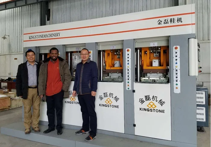 Two Station PVC TPR TPU TR Sole Making Machine for Soccer Shoes Outsole