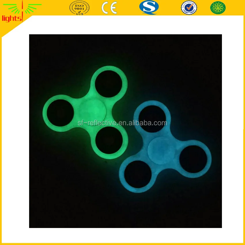 factory price glow in the dark finger spinning fidget spinner fidget 3 bearing toy top selling