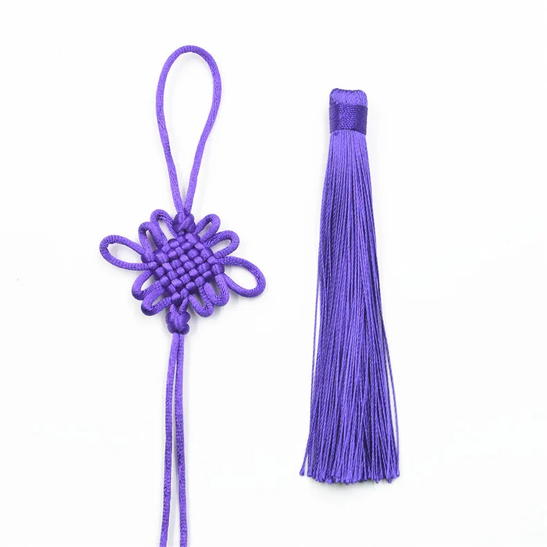 Handmade Chinese Knot Car Mirror Pendant Car Decorative Tassel OEM 100% Polyester Knitted Gold Tassel for Bookmarks Mini Tassels