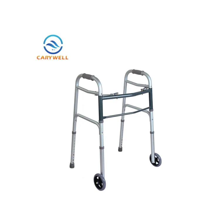 Aluminum Two Button Orthopedic Folding Walker For Elder
