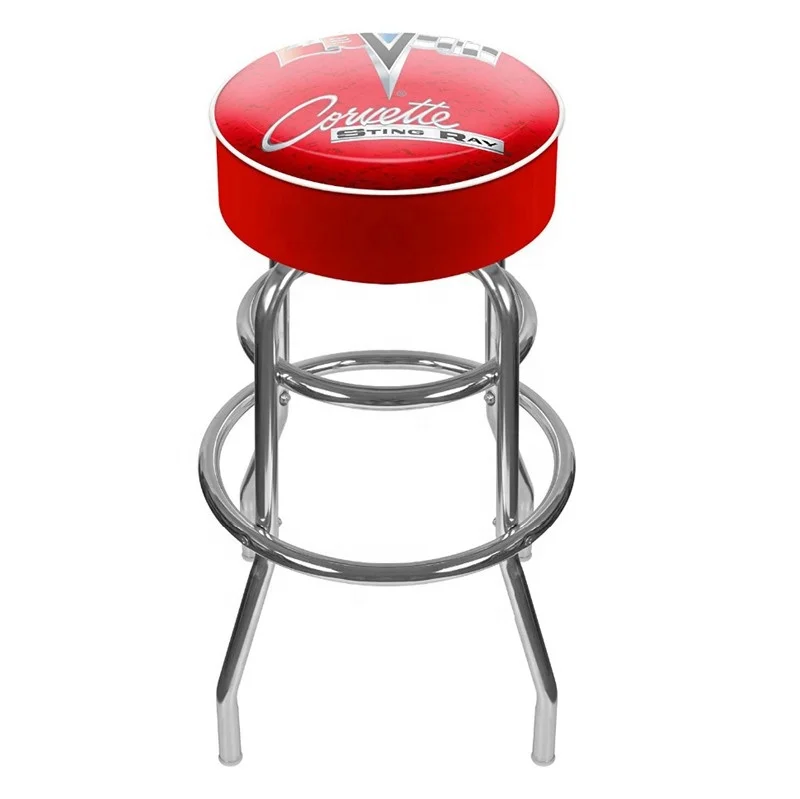 Fashion Iron Frame Legs Swivel PVC Seat Barstool For Sale