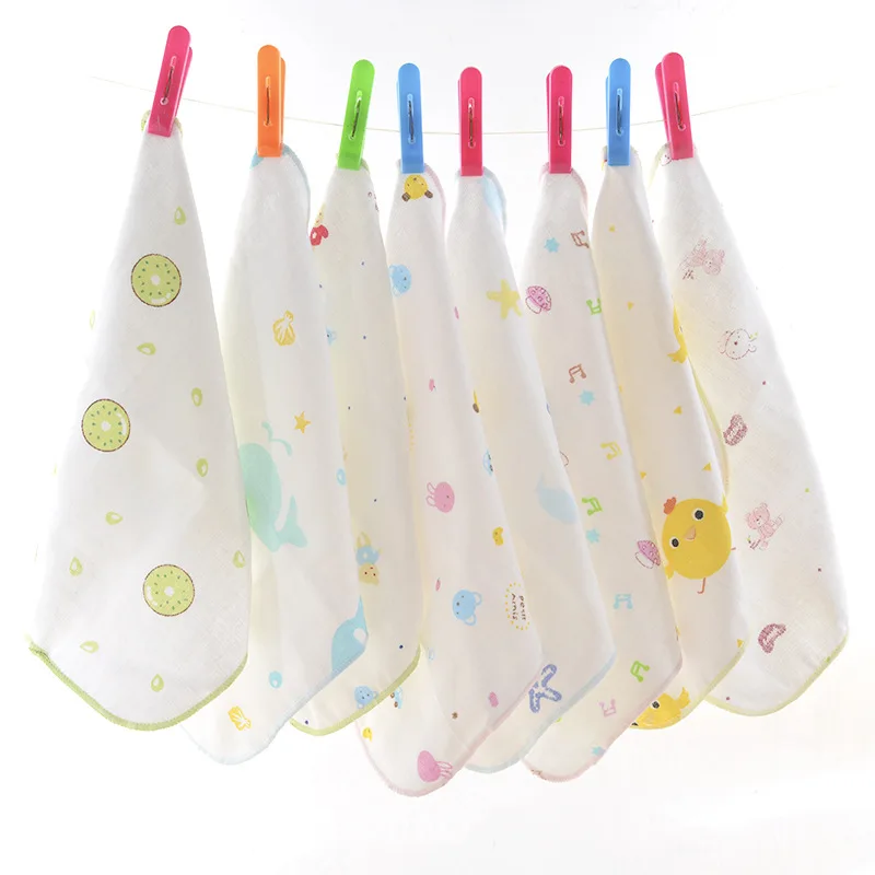 
custom size solid or print 10pcs Unisex Baby Multipurpose 100% cotton Gauze washcloth cloth 