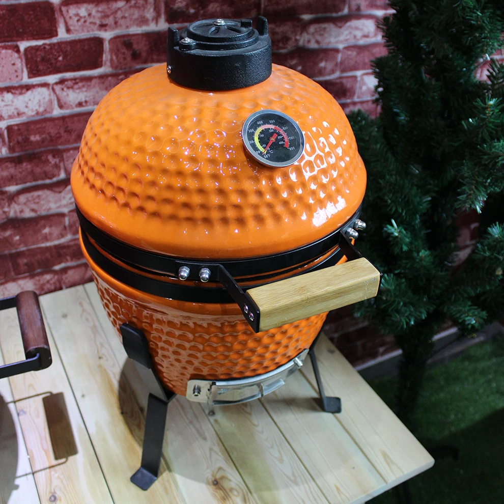 Cheap AUPLEX Mini Tandoor Clay Ceramic 13Inch Kamado Egg Grill BBQ Barbecue Outdoor