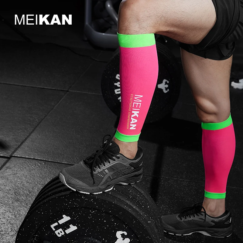 
MEIKAN In Stock Hot Sale Colorful Stretch Fitness Exercise Sports running Calf Compression Sleeve for Running enthusiasts 