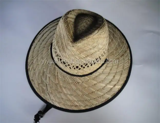 factory supply promotional low price natural hollow straw cowboy farmer panama surf lifeguard straw hats with customized logo