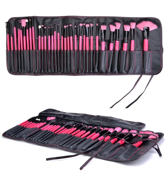 Набор розовых косметических кистей для макияжа, 32 шт.