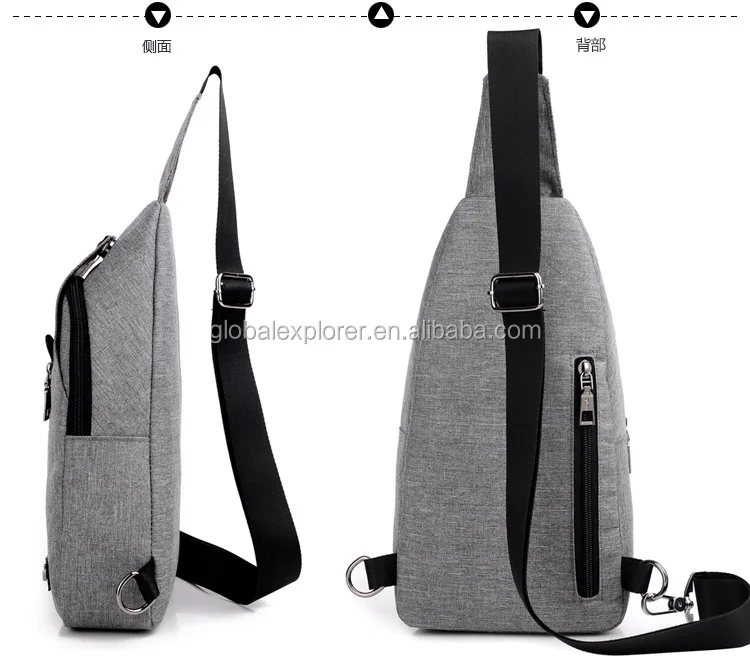 
fashion men canvas sling chest bag shoulder 
