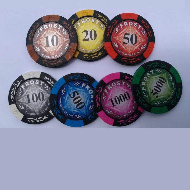 Чистые глиняные покерные чипсы, 40 мм, 13,5 г, 14 г, оптовая продажа, без средней наклейки