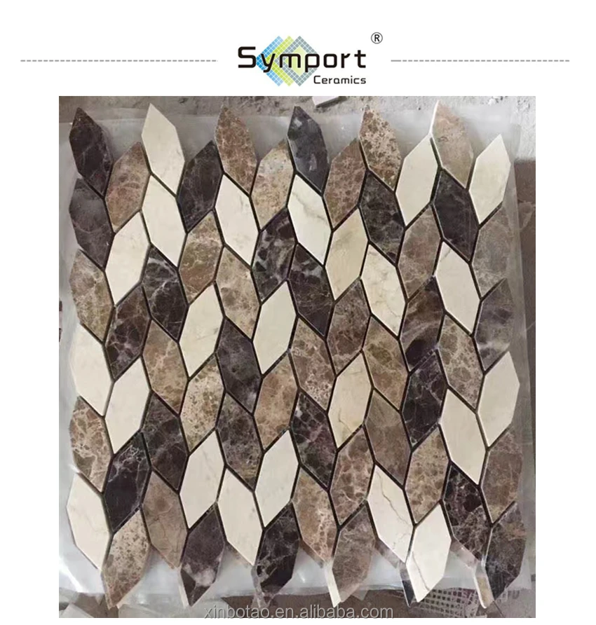 leaf shape white marble mosaic tiles backsplash price