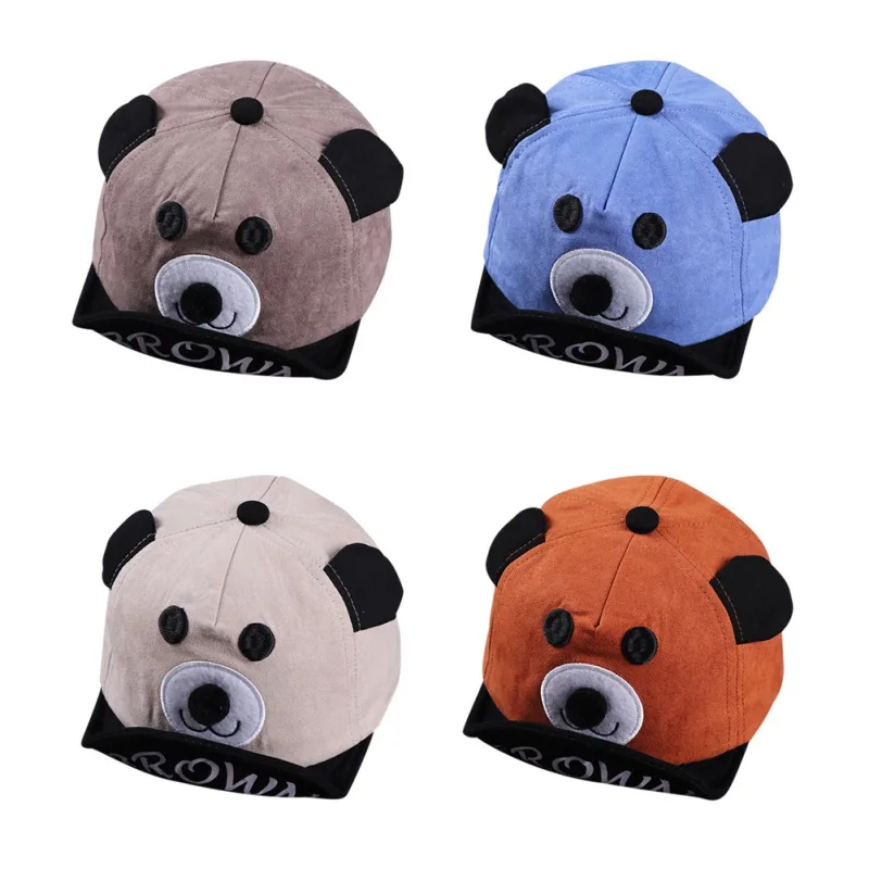 
New Cartoon Bear Children Hat Spring Summer Baby Adjustable Baseball Hat Cotton Newbron Hat Soft Sunhat Baby Accessories 
