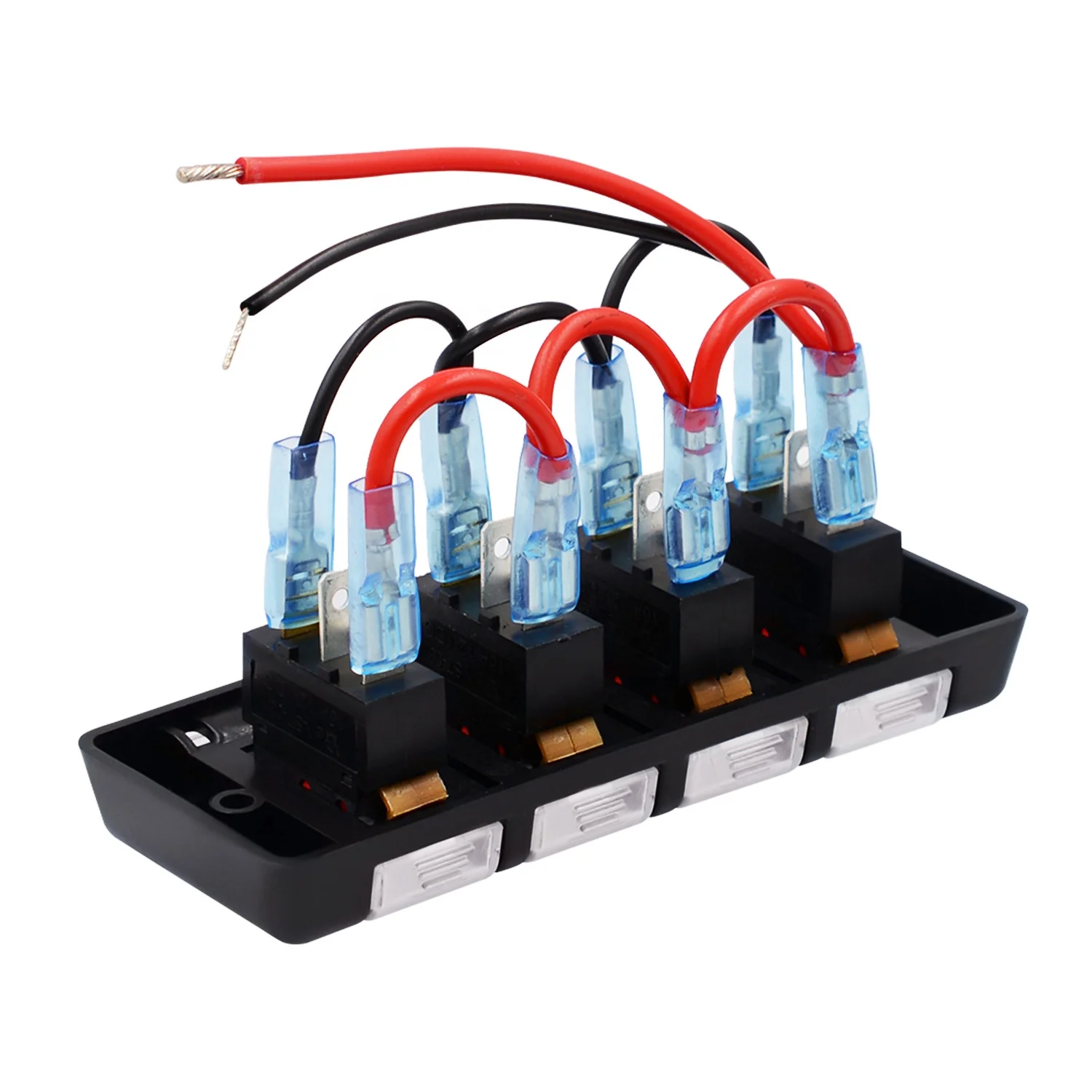 12V  4 gang  Waterproof   Dustproof  Rocker Switch Marine  Circuit Breaker  for Car  Boat  yacht  bus