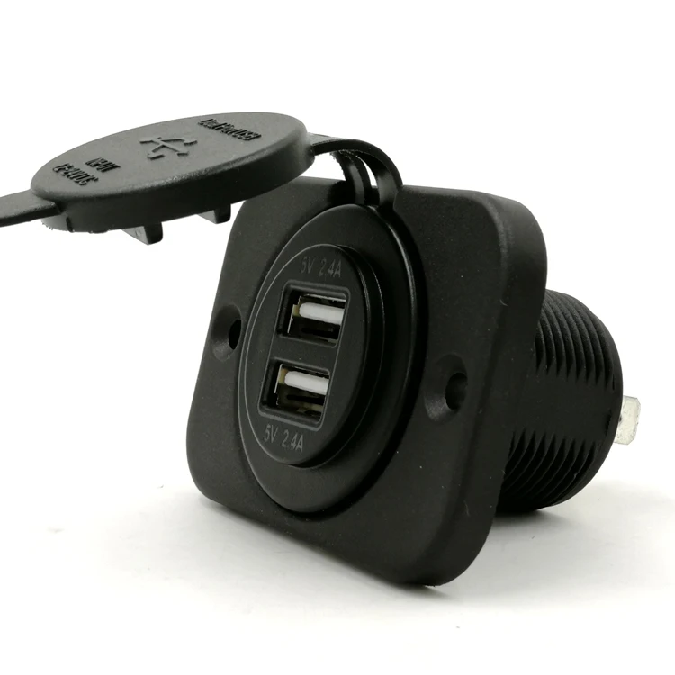 Panel mount car bus 5V 4.8A Dual USB socket charger