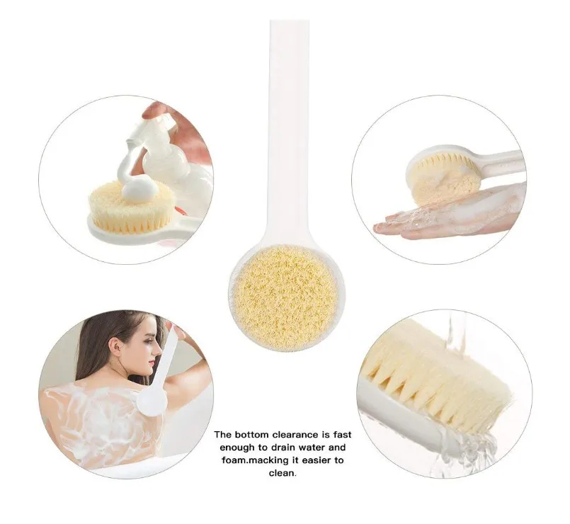 Back Scrubber for Shower Dry Brushing Body Brush refillable body powder