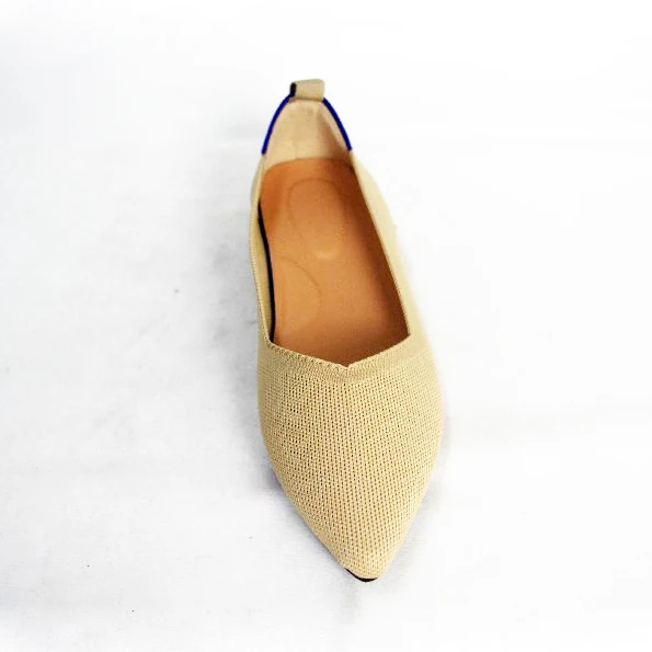 flyknited upper pointed toe comfortable lady flat casual shoes ballerinas