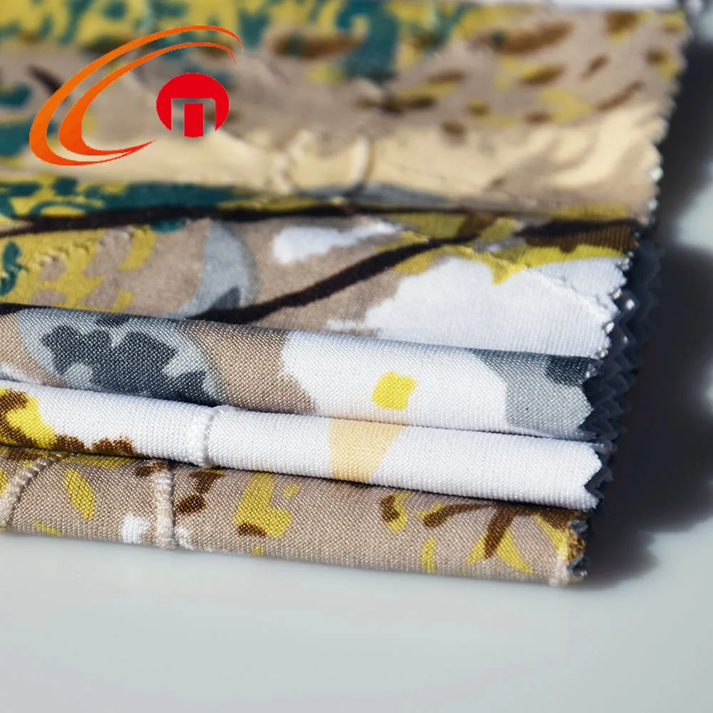 Shaoxing Textile 96%Polyester 4% Spandex  DTY Jacquard Fabric With Flower Print For woman Scarf and Dress