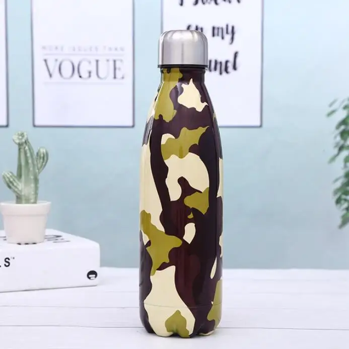 Stainless steel 304 cola shape pattern insulated outdoor water bottle,Coke double layer stainless steel insulation cup