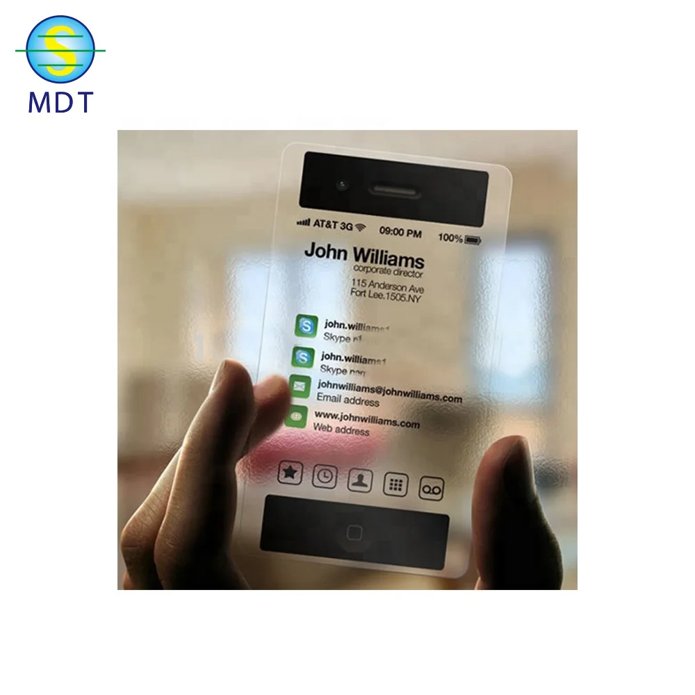 DU 2022 hologram transparent visiting business cards