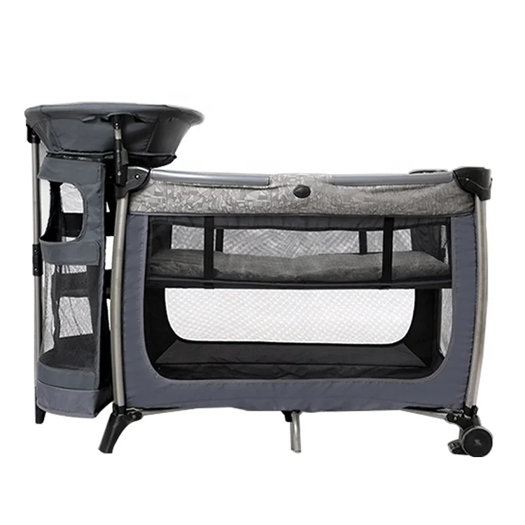 Purorigin Горячая продажа и высокое качество многофункциональный портативный складной роскошный детский манеж кровать с колесами для кроватки