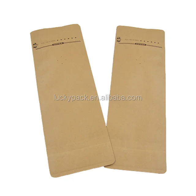 
Easy Tear Zipper Top Food Grade Kraft Paper Aluminum Foil Lined Coffee Bag With Valve 