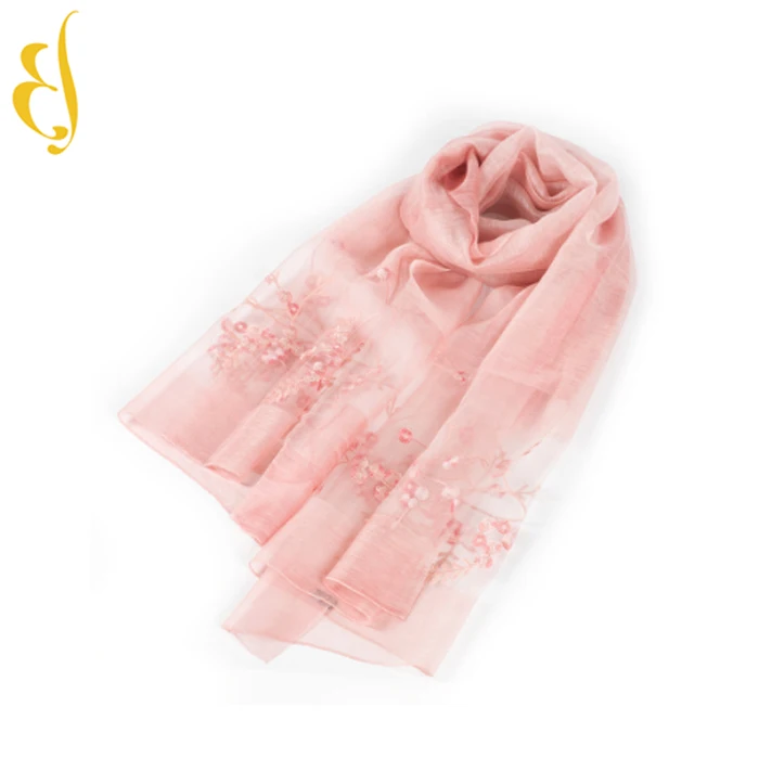 
Thin section silk wool double - file crocheted transparent silk scarf 