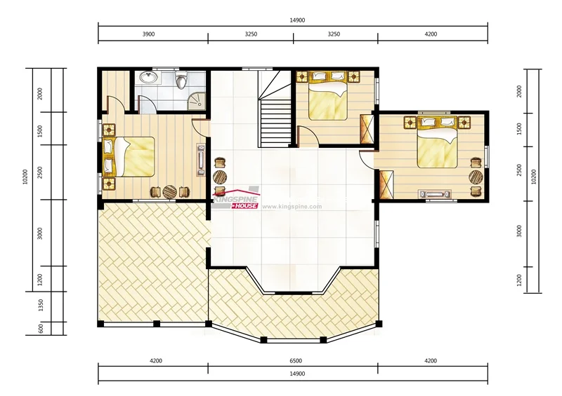 
Low Price 3-bedroom 2-floor design Wooden Villa Prefab Home 303.1 m2 Log House KPL-043 