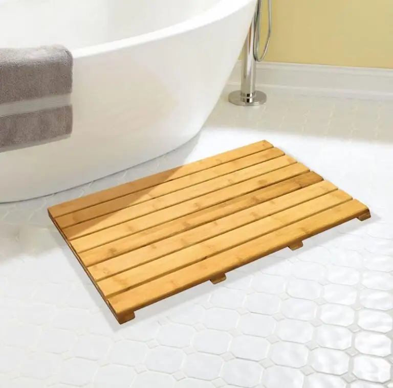Cheap wholesale indoor non-slip bathroom bath shower eco-friendly natural color bamboo floor mat