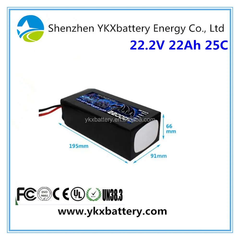 RC 22000mAh 22.2V battery 25C lipo battery pack for RC quadcopter
