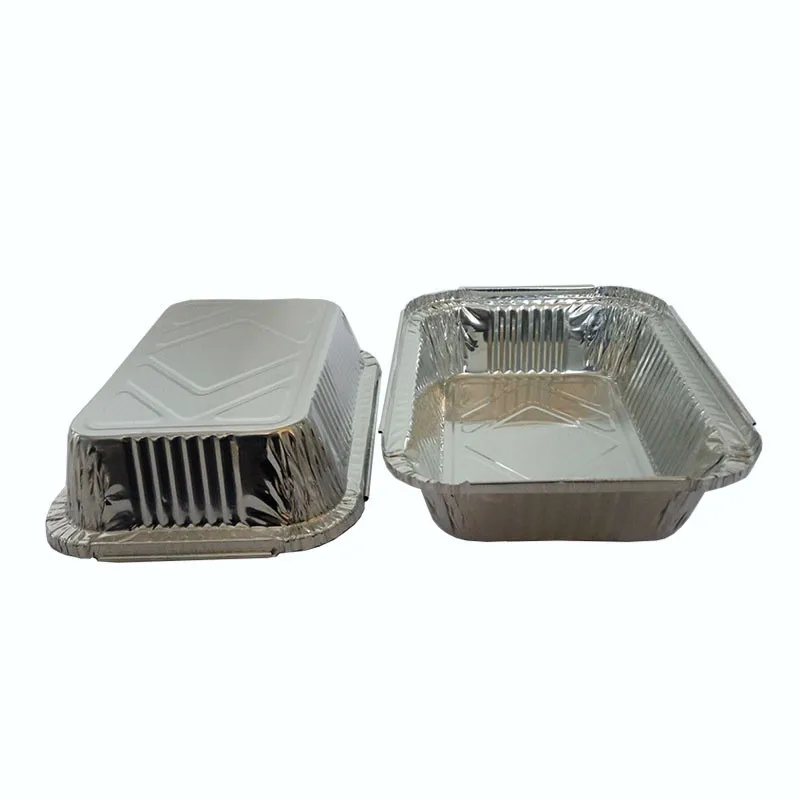700ML 191*138mm Disposable Rectangular Aluminium Foil container disposable aluminum foil tray with lid
