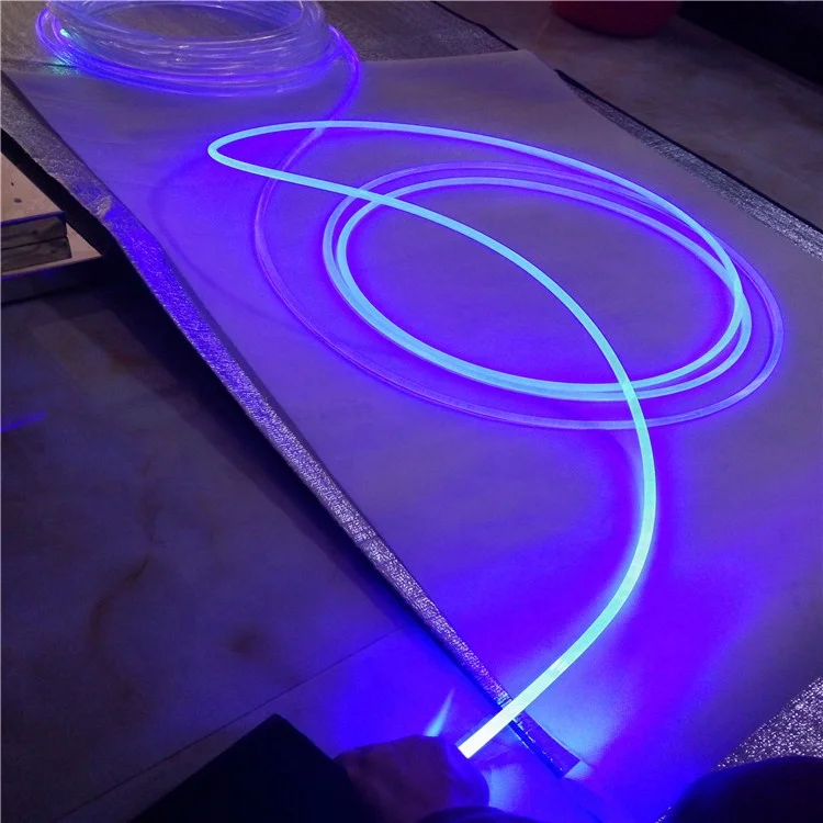 wholesale price Solid Core PMMA diameter 4mm flexible side glow fiber optic for project