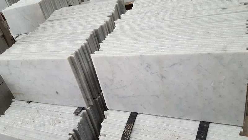 Italian Bianco White Carrara Marble Floor Tiles ultra Thin Marble Stone Veneer