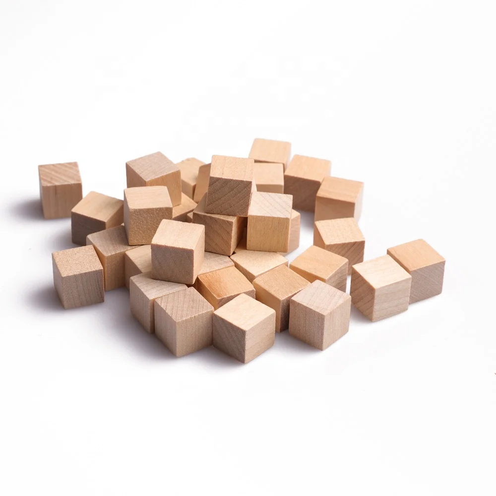 2018 Best Selling Children DIY Natural Color  Wooden Cubes and Blocks