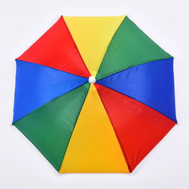 Small cheap promotional rainbow hat umbrella