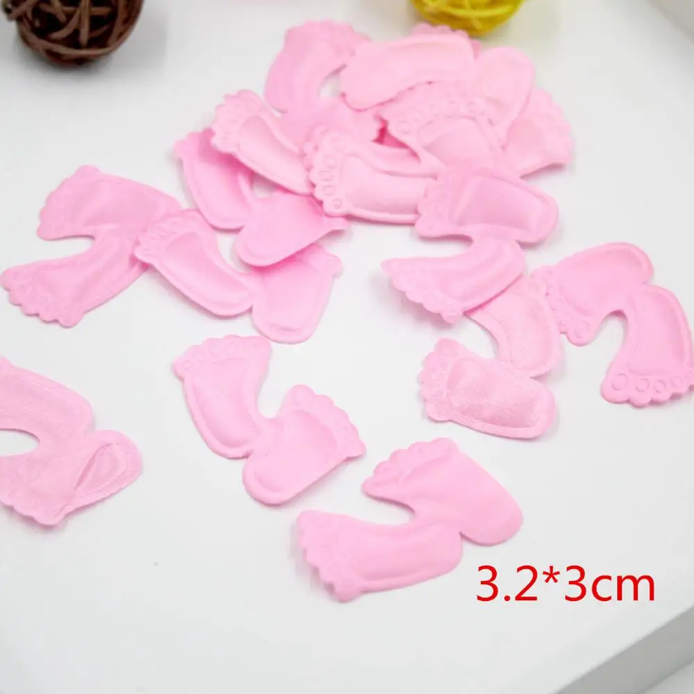100pcs Pink blue Petals Sponge feet shaped Hand Throw Flowers  Fabric foot Party Baby Shower Table Wedding Confetti Decoration