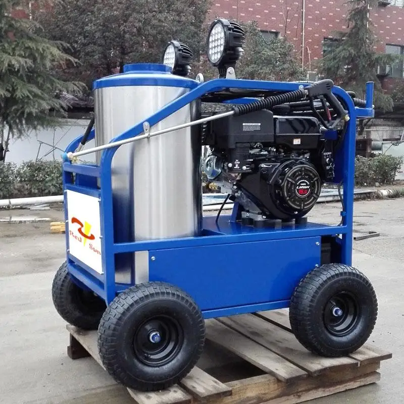 5000psi gasoline engine hot water high pressure washer with headlight