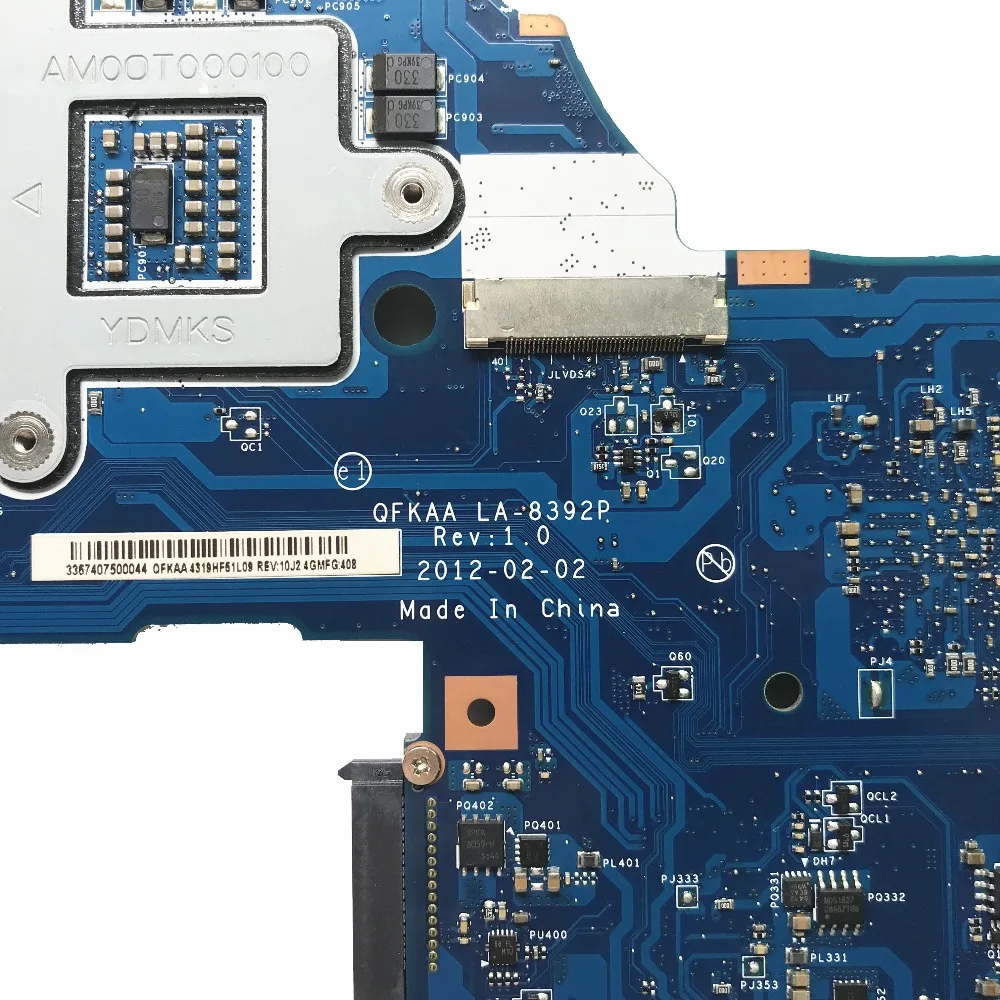 High Quality For Toshiba P850 P855 Laptop Motherboard HM76 DDR3 QFKAA LA-8392P K000135150 Not Repaired