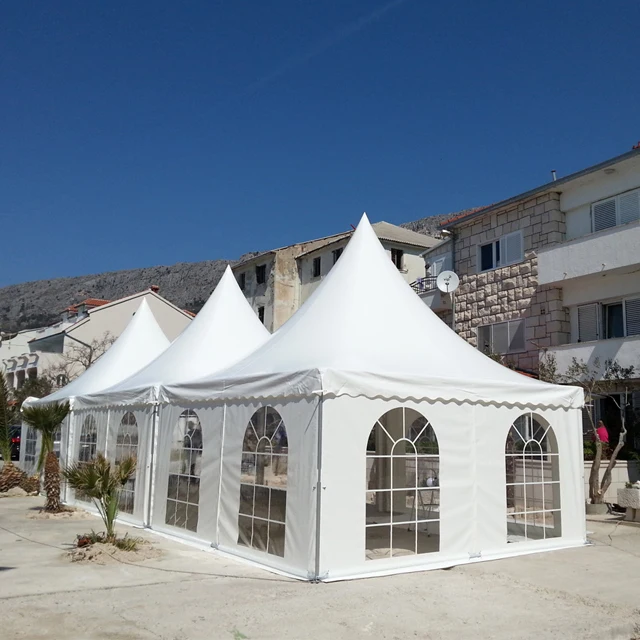 100% Rainproof Mobile high peak pavilion pagoda tent wedding tent for sale