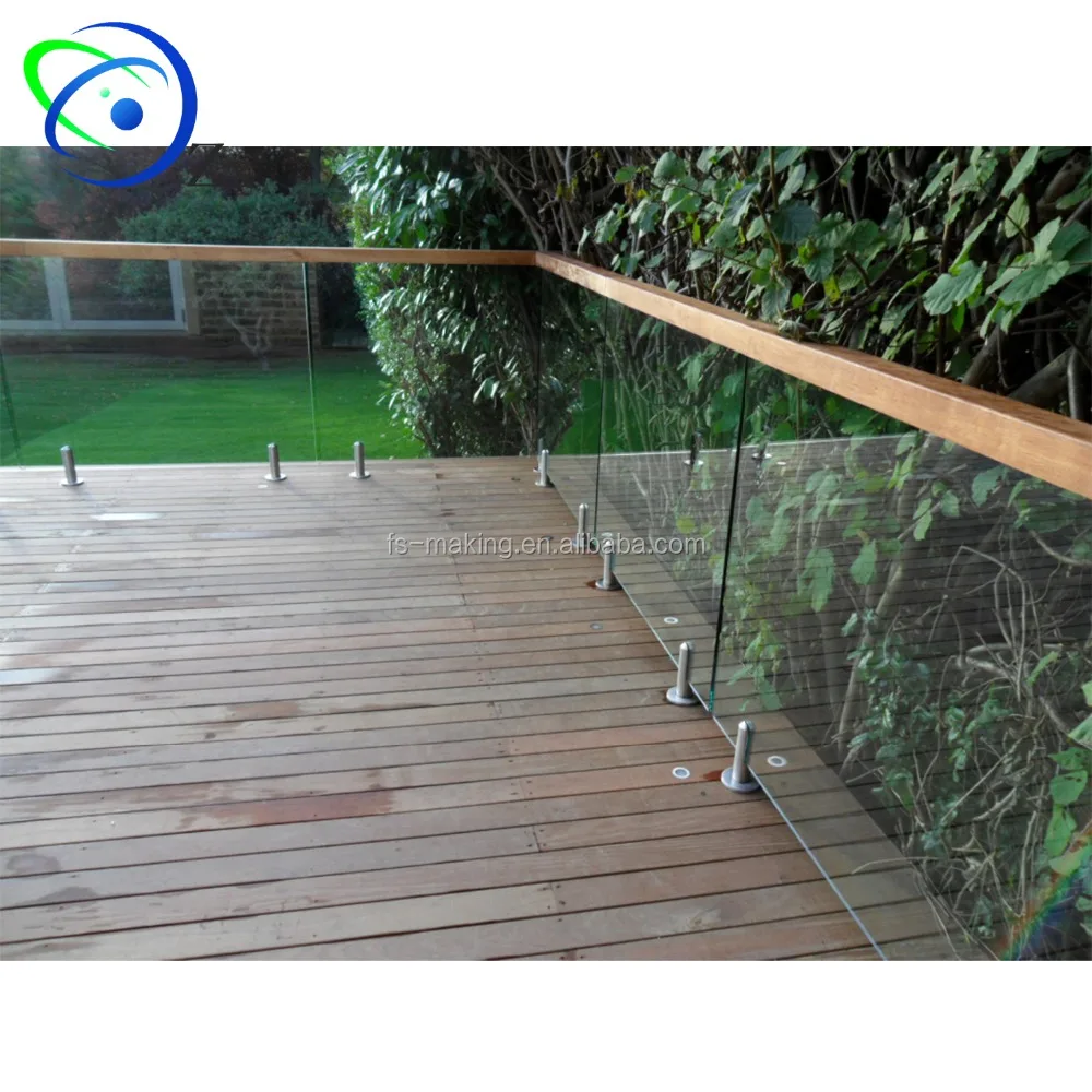 Frameless Glass balcony balustrade /swimming pool fence/railing system/Stainless steel 316 /304 inox spigot